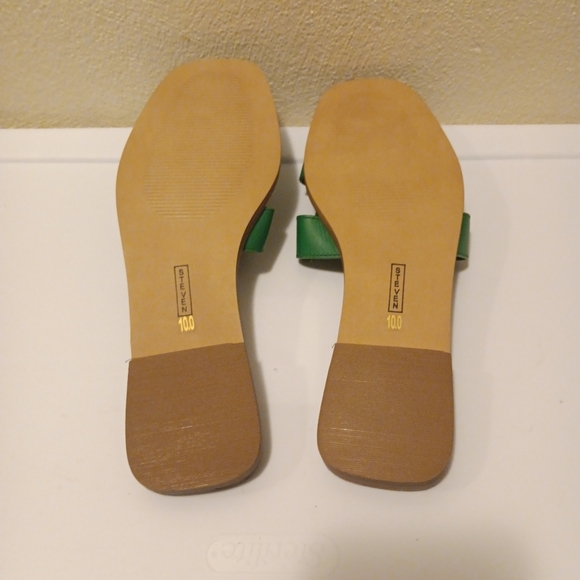Steven New York| Hadyn Sandals Flats Slip On Kelly Green Sz 9.5/10 Resortwear - Picture 11 of 13